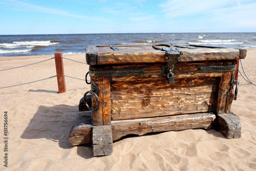 Treasure chest on the beach Treasure chest on the beach