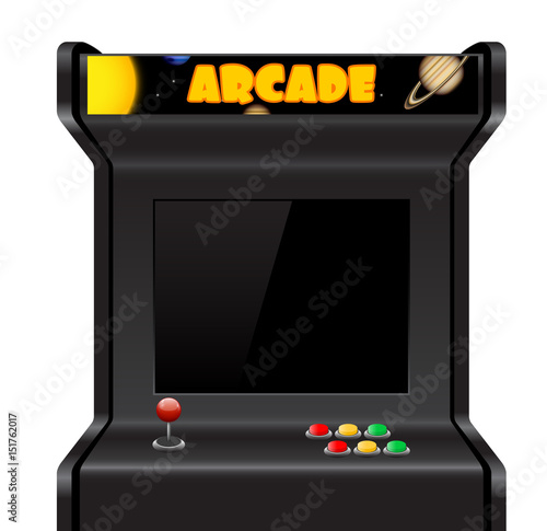 Arcade machine isolated on white, vector photo