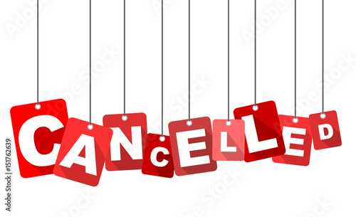 Red vector flat design background cancelled. It is well adapted for web design.