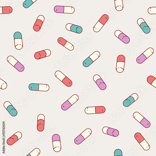 Medical pills seamless pattern.