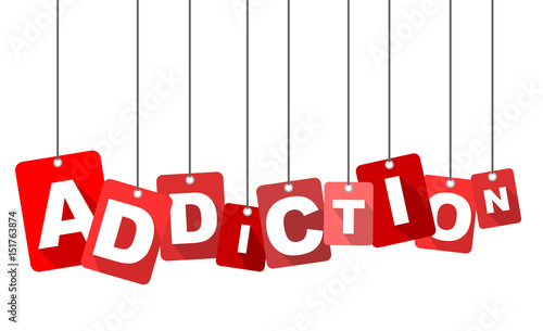Red vector flat design background addiction. It is well adapted for web design.
