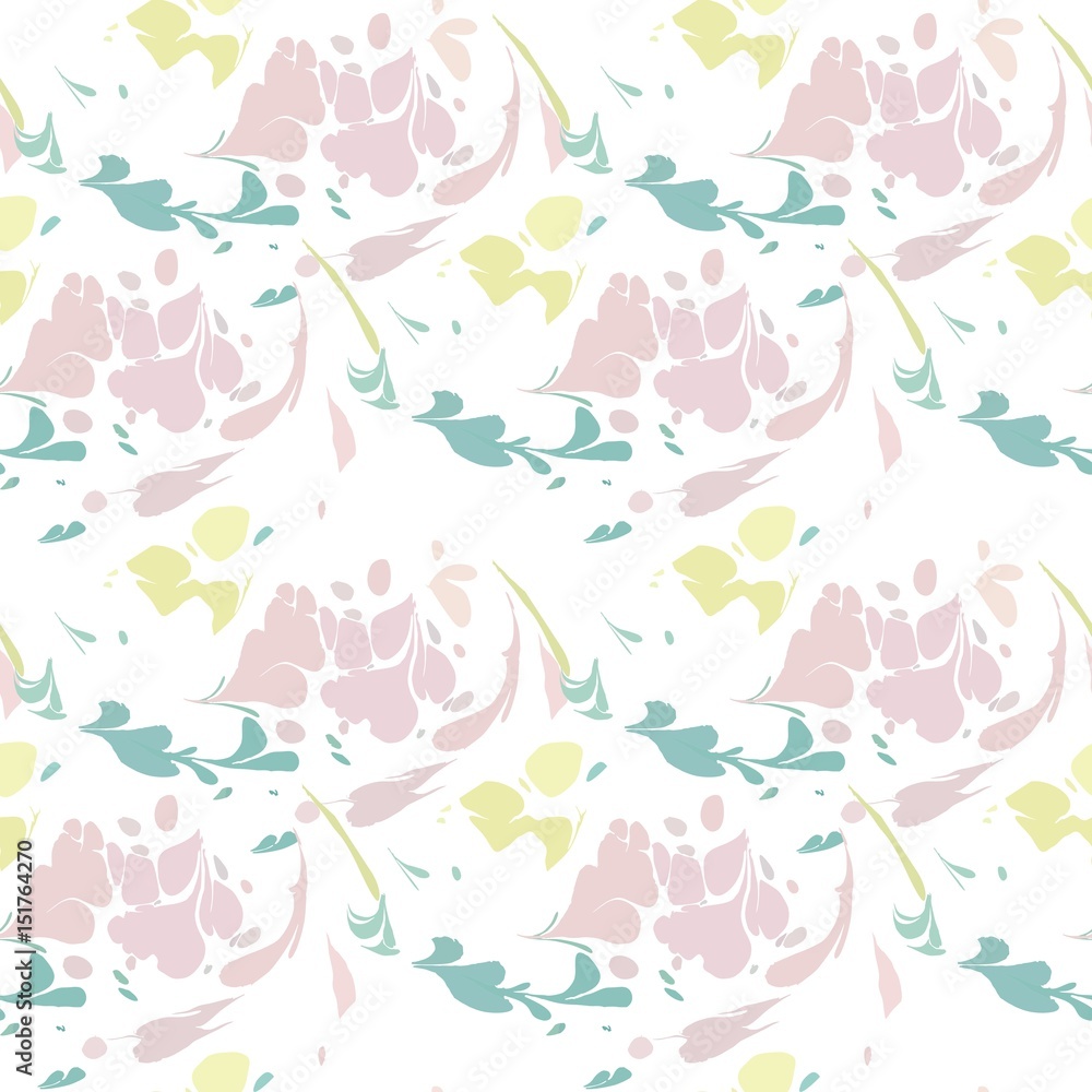 Fototapeta premium Seamless pattern with colored spots. Ebru art.