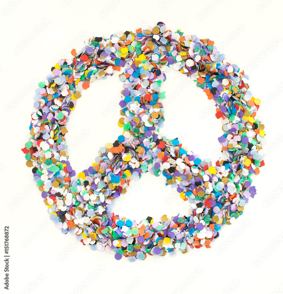 Confetti alphabet - symbol peace Confetti alphabet - symbol peace