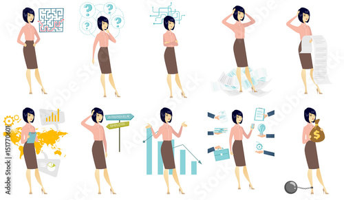 Vector set of illustrations with business people.