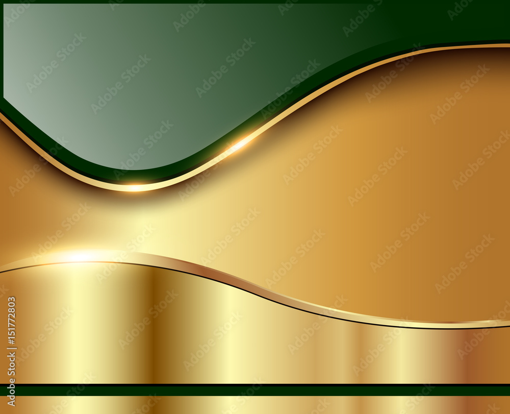 Abstract business background, elegant green and gold Stock Vector | Adobe  Stock