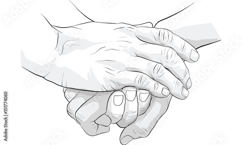 oldman hand holding hand