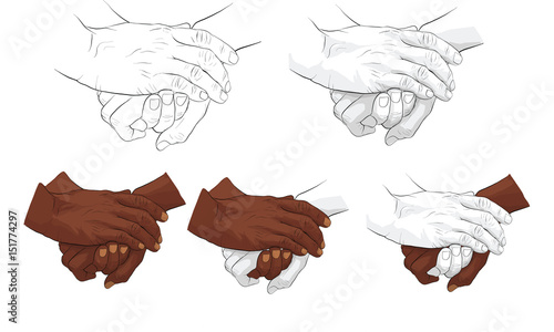 oldman hand holding hand