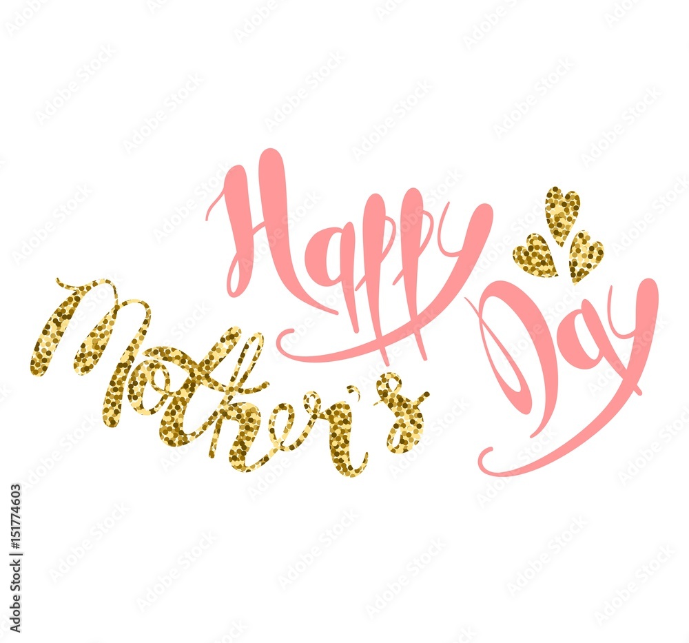 Fototapeta premium Happy Mother's Day. Handmade calligraphy vector illustration.