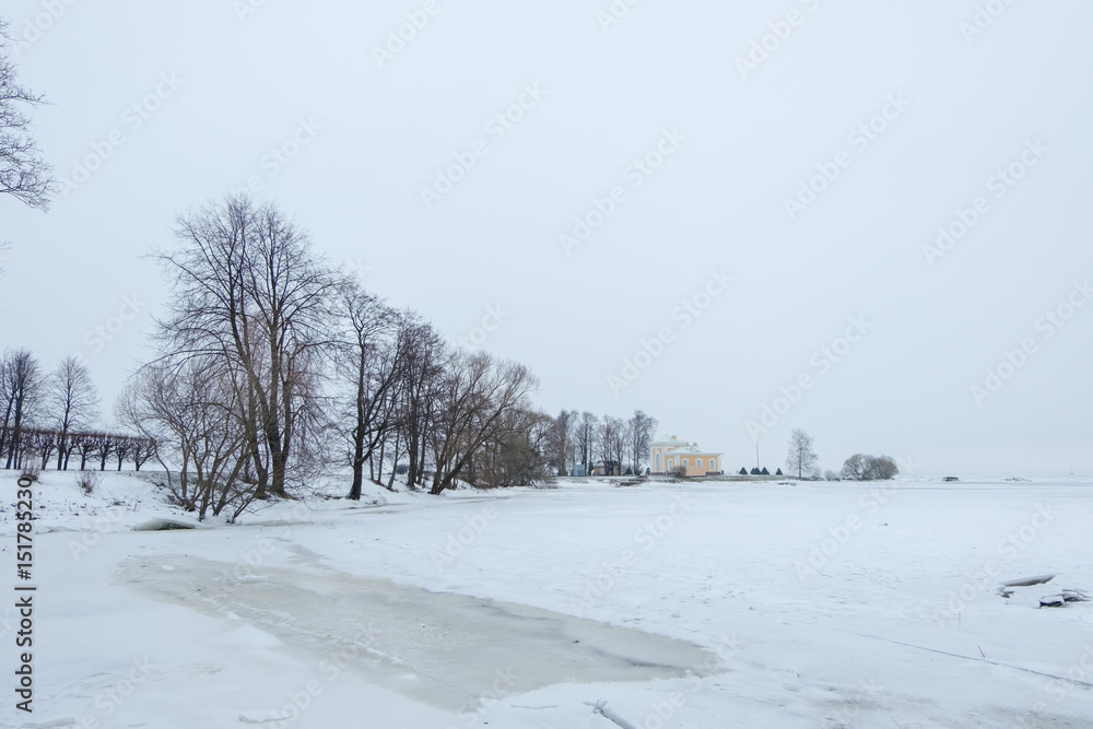 Frosty sea in winter, full of snow. Frosty sea in winter, full of snow.