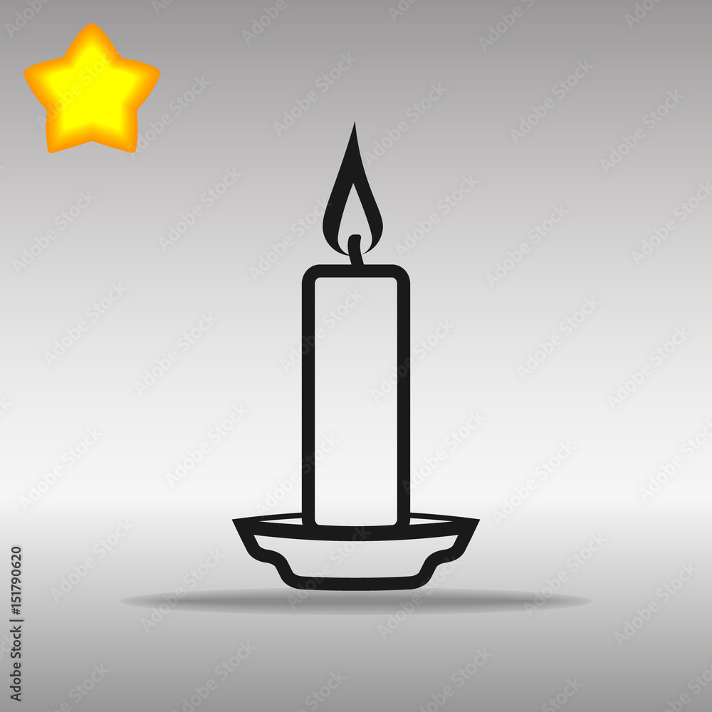 black Candle Icon button logo symbol concept high quality black Candle Icon button logo symbol concept high quality