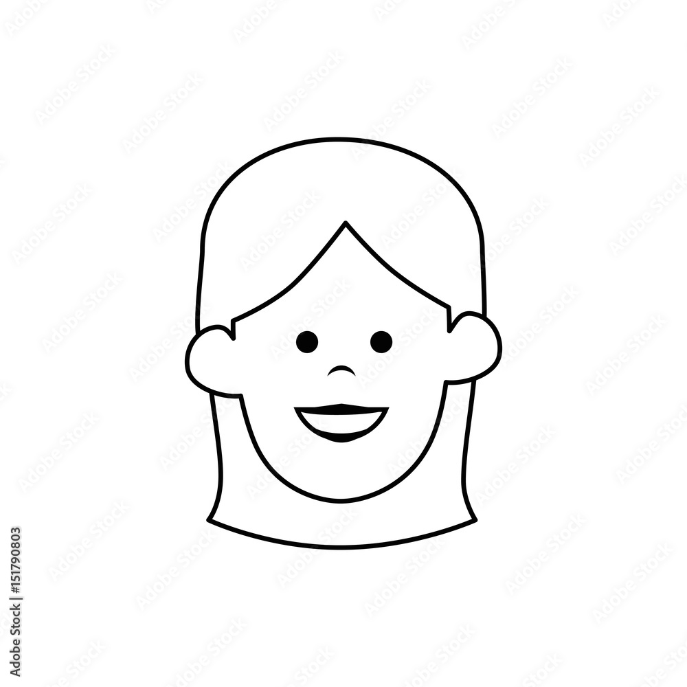 Young woman profile icon vector illustration graphic design Young woman profile icon vector illustration graphic design