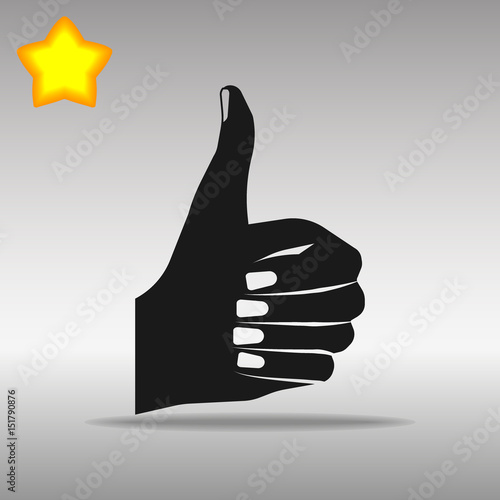  thumb up black Icon button logo symbol 