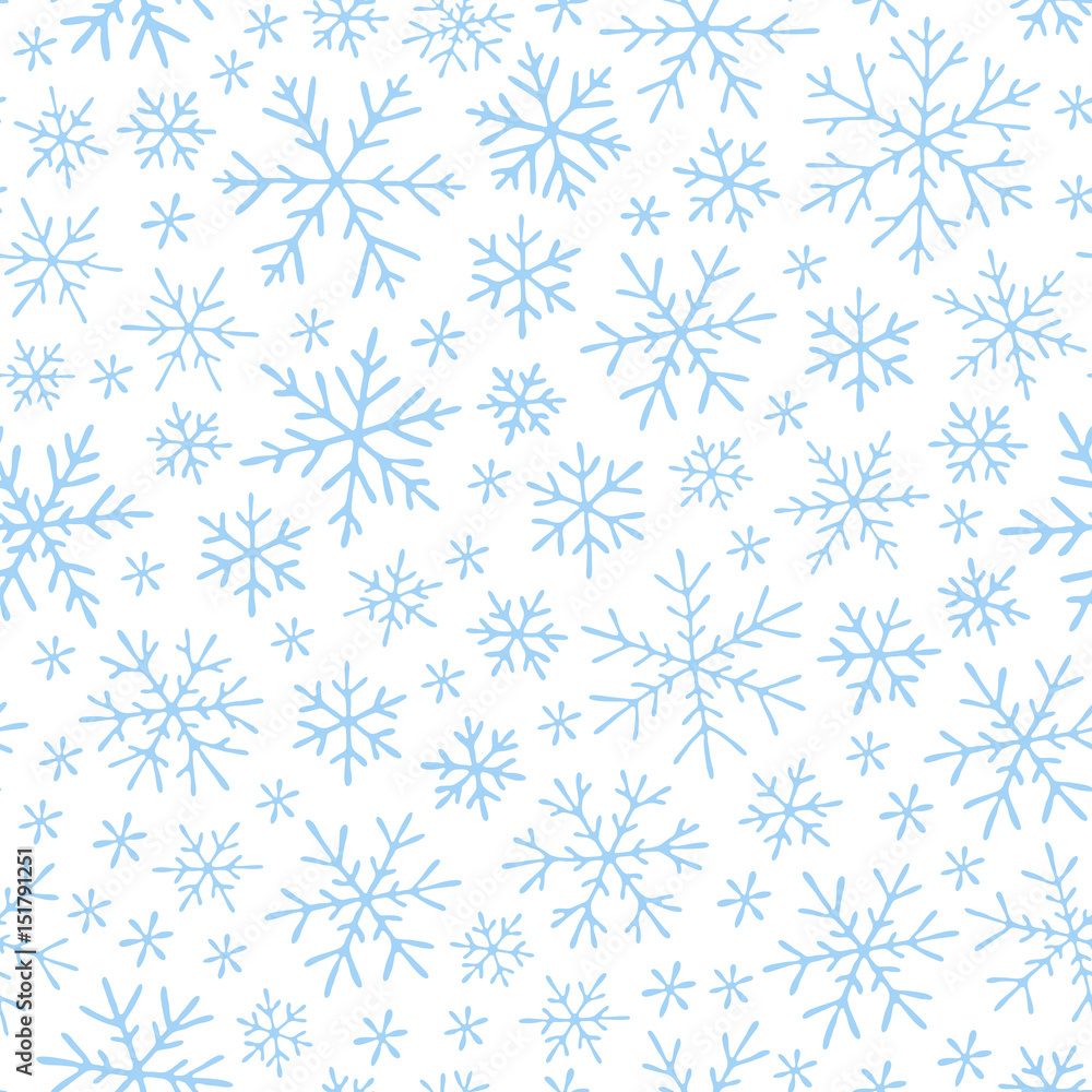 Christmas seamless doodle pattern with snowflakes Christmas seamless doodle pattern with snowflakes