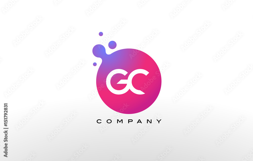 GC Letter Dots Logo Design with Creative Trendy Bubbles. GC Letter Dots Logo Design with Creative Trendy Bubbles.