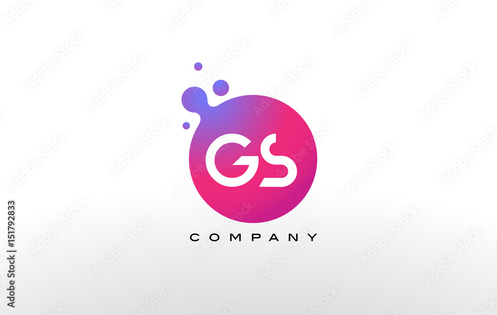 GS Letter Dots Logo Design with Creative Trendy Bubbles. GS Letter Dots Logo Design with Creative Trendy Bubbles.