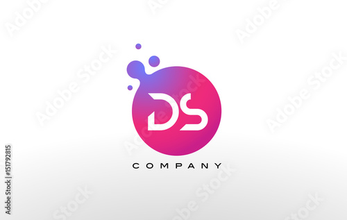 DS Letter Dots Logo Design with Creative Trendy Bubbles.