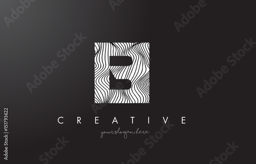 BI B I Letter Logo with Zebra Lines Texture Design Vector.