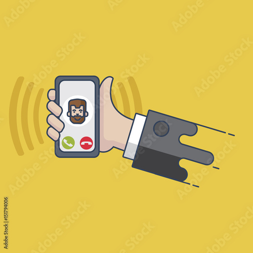 Men on call and an online consultation.Modern concept for web banners, web sites, infographics. Creative flat design vector illustration
