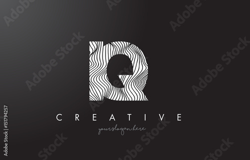 IQ I Q Letter Logo with Zebra Lines Texture Design Vector.