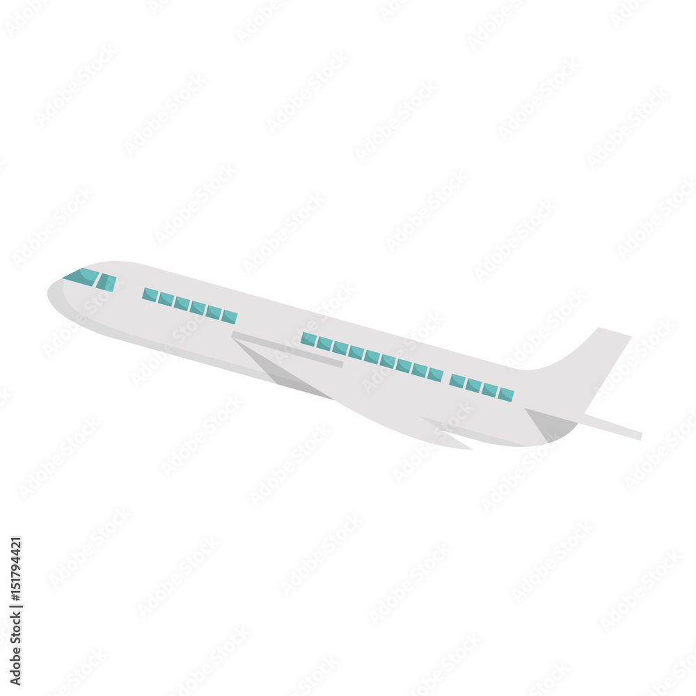 commercial airplane flying icon vector illustration design