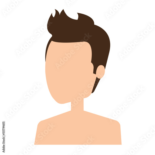 young man shirtless avatar character vector illustration design