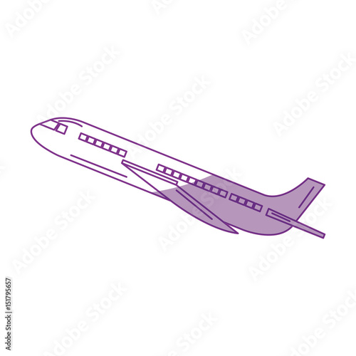 commercial airplane flying icon vector illustration design