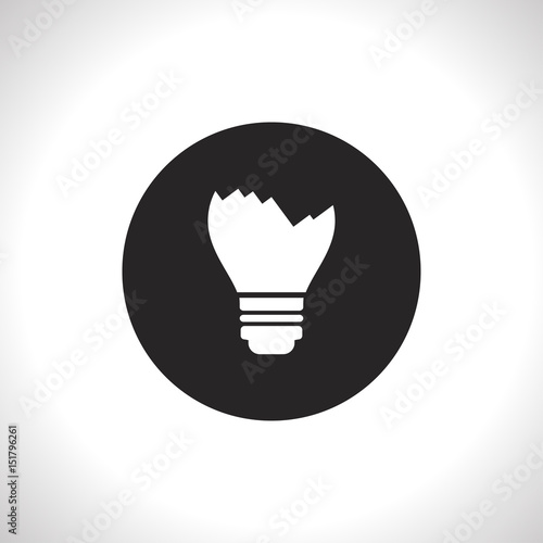 Broken light bulb vector flat icon
