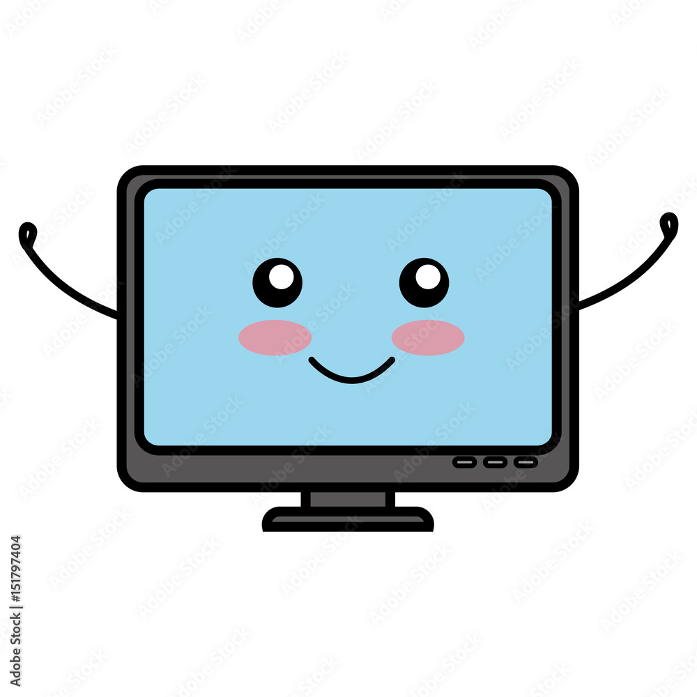 computer desktop comic character vector illustration design computer desktop comic character vector illustration design