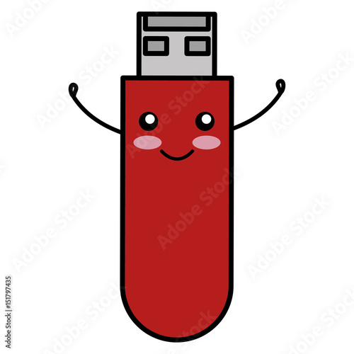 usb memory comic character vector illustration design