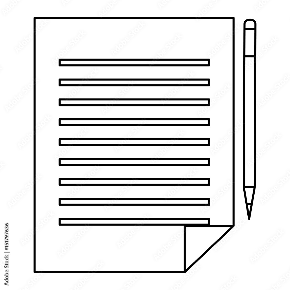 paper documents with pencil vector illustration design paper documents with pencil vector illustration design