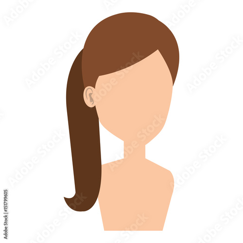 young woman shirtless avatar character vector illustration design