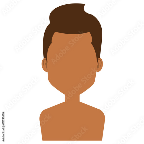 young man shirtless avatar character vector illustration design