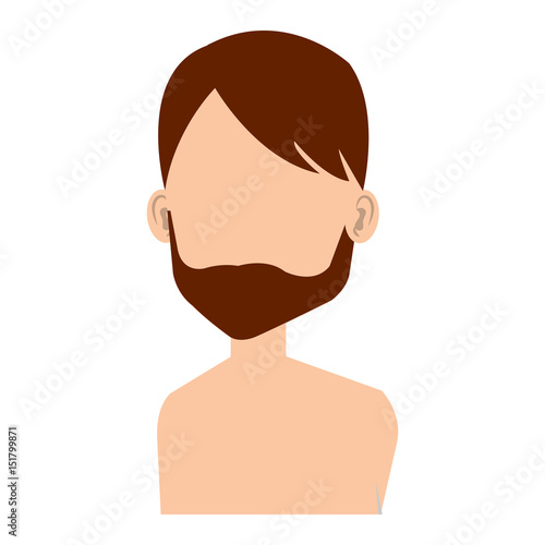 young man shirtless avatar character vector illustration design