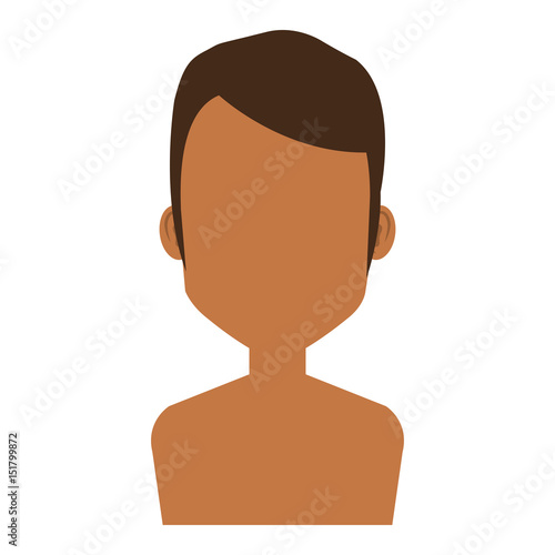 young man shirtless avatar character vector illustration design