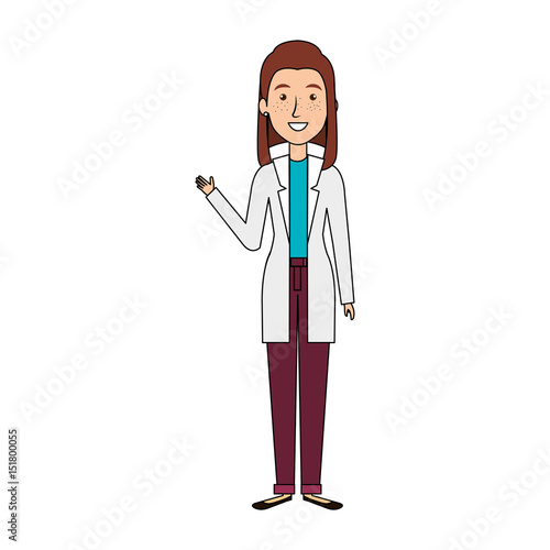 female doctor avatar character vector illustration design