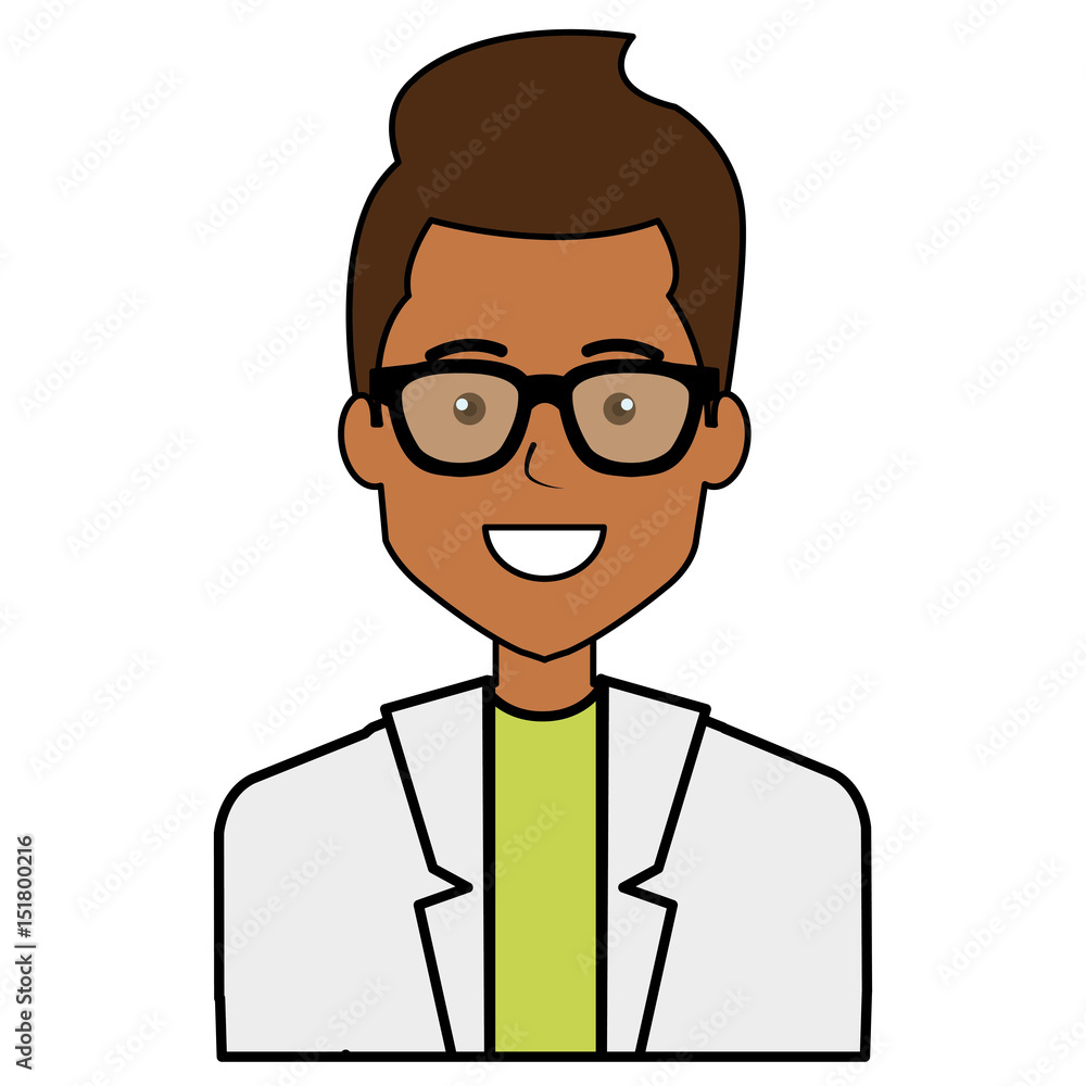 Male doctor avatar character vector illustration design