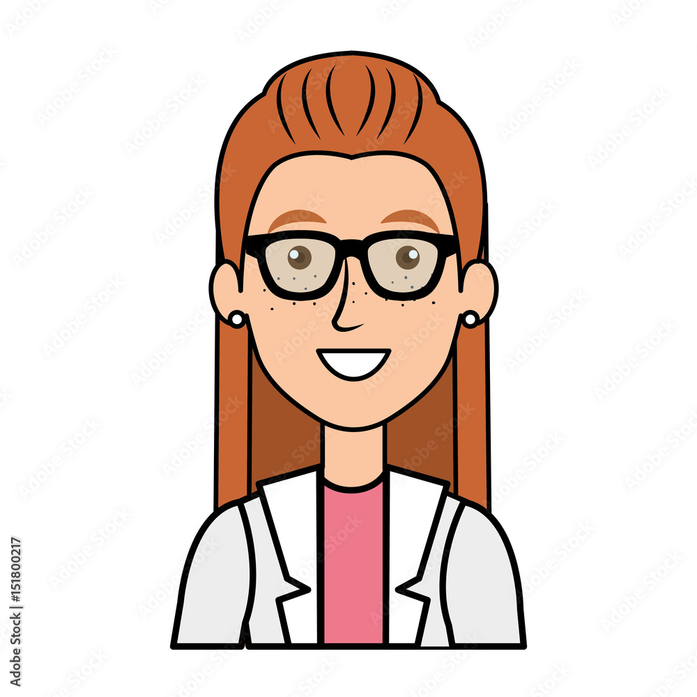 female doctor avatar character vector illustration design