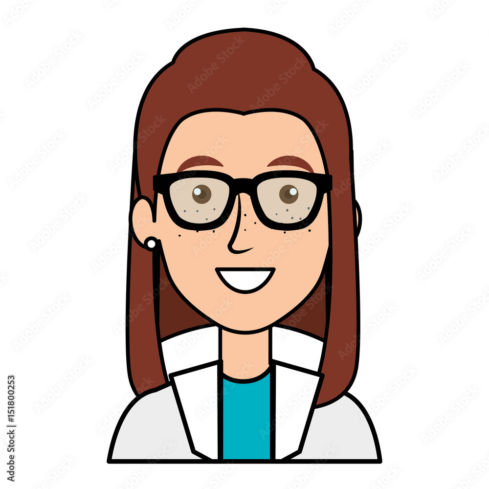 female doctor avatar character vector illustration design