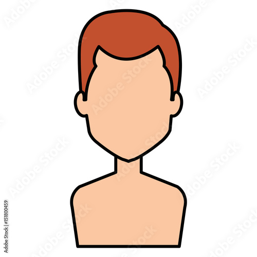 young man shirtless avatar character vector illustration design