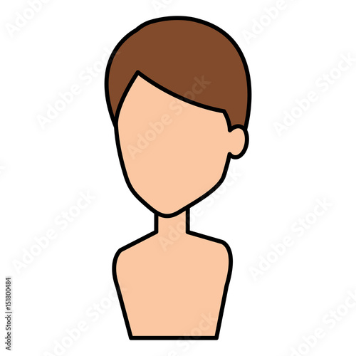 young man shirtless avatar character vector illustration design