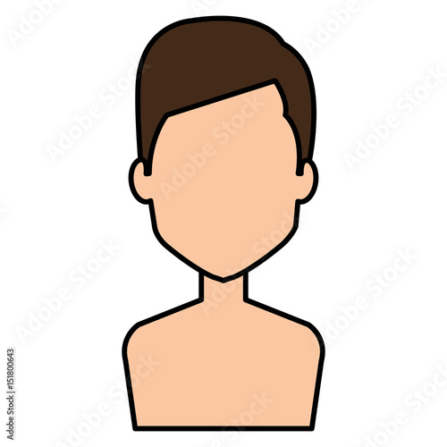 young man shirtless avatar character vector illustration design