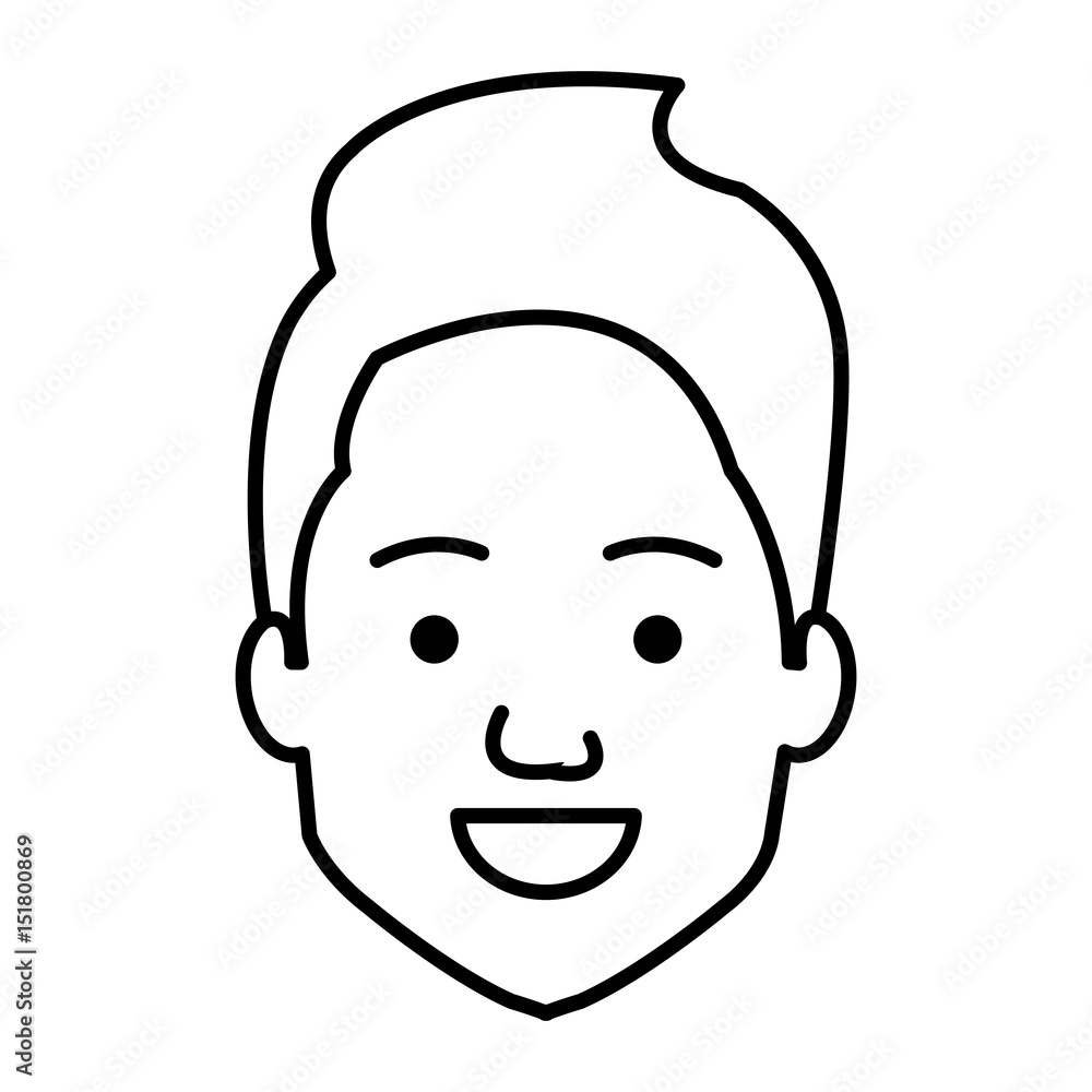 young man head avatar vector illustration design