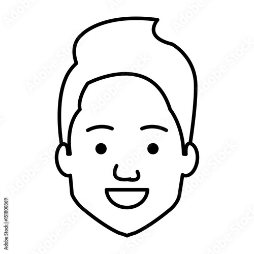 young man head avatar vector illustration design