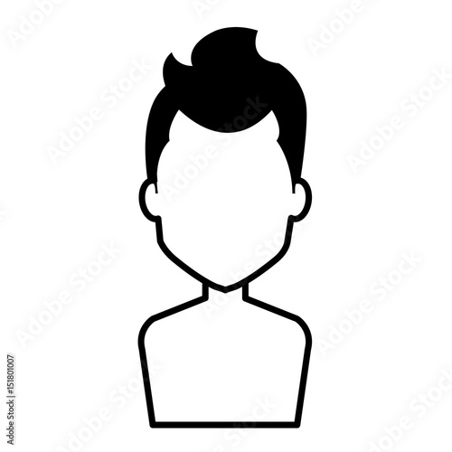 young man shirtless avatar character vector illustration design