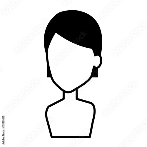 young woman shirtless avatar character vector illustration design
