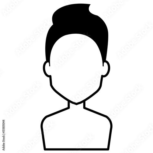 young man shirtless avatar character vector illustration design