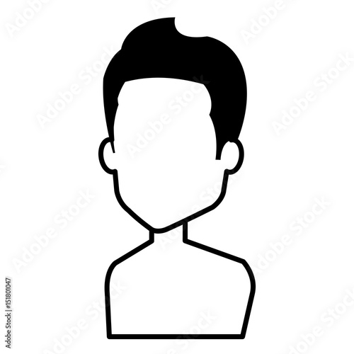 young man shirtless avatar character vector illustration design