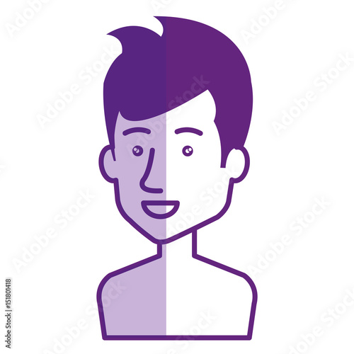 young man shirtless avatar character vector illustration design