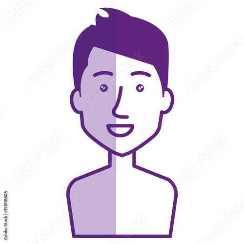 young man shirtless avatar character vector illustration design