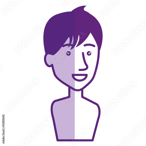 young man shirtless avatar character vector illustration design